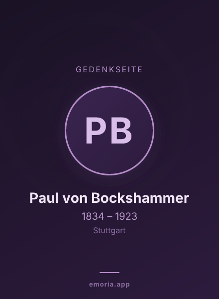 Gedenkportrait von Paul von Bockshammer