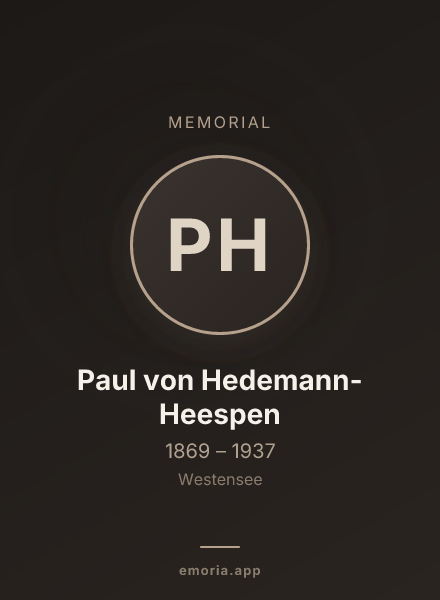 Memorial portrait of Paul von Hedemann-Heespen