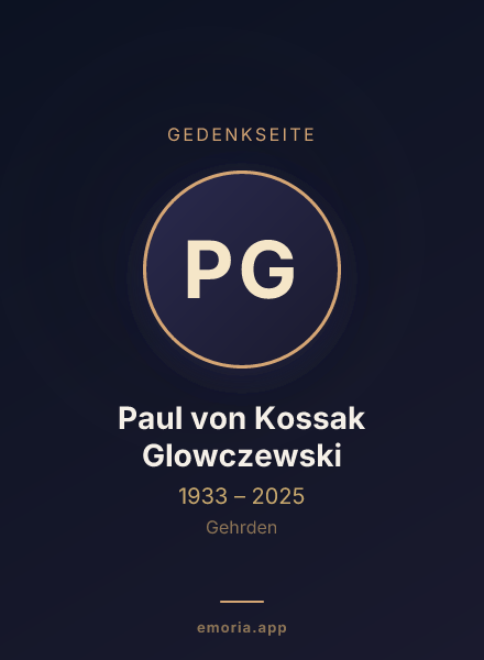 Gedenkportrait von Paul von Kossak Glowczewski
