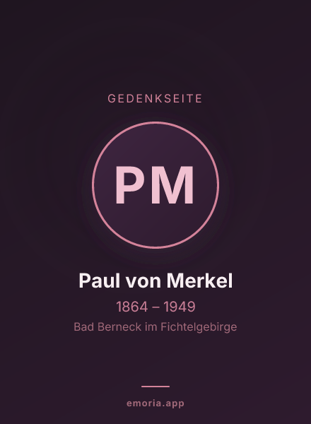 Gedenkportrait von Paul von Merkel