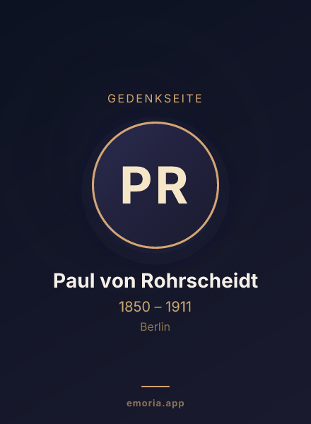 Gedenkportrait von Paul von Rohrscheidt