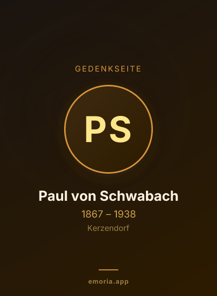 Gedenkportrait von Paul von Schwabach