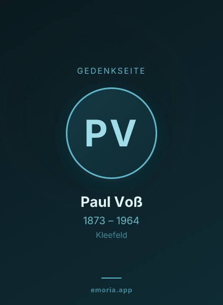 Gedenkportrait von Paul Voß