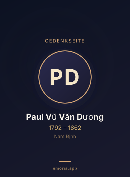 Gedenkportrait von Paul Vũ Văn Dương