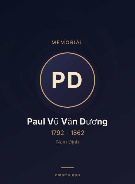 Memorial portrait of Paul Vũ Văn Dương