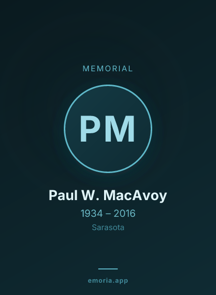 Memorial portrait of Paul W. MacAvoy