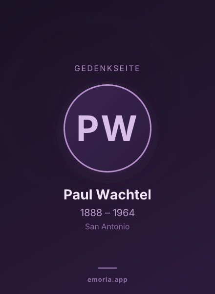 Gedenkportrait von Paul Wachtel