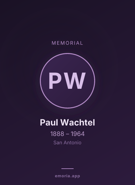 Memorial portrait of Paul Wachtel