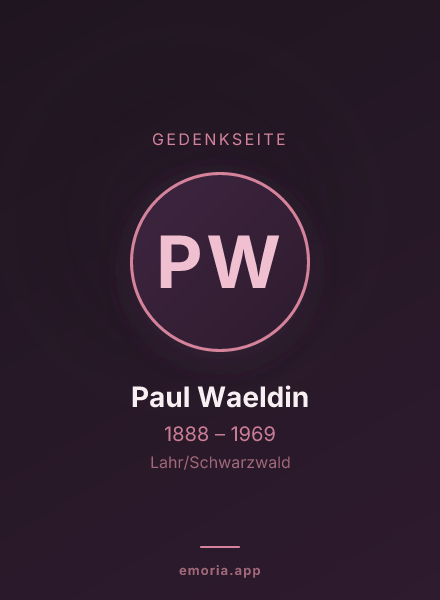 Gedenkportrait von Paul Waeldin