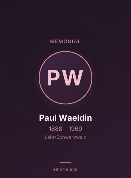 Memorial portrait of Paul Waeldin