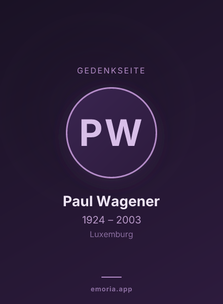 Gedenkportrait von Paul Wagener