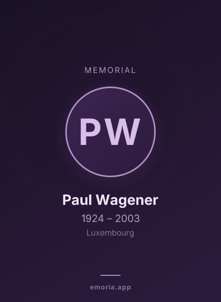 Memorial portrait of Paul Wagener
