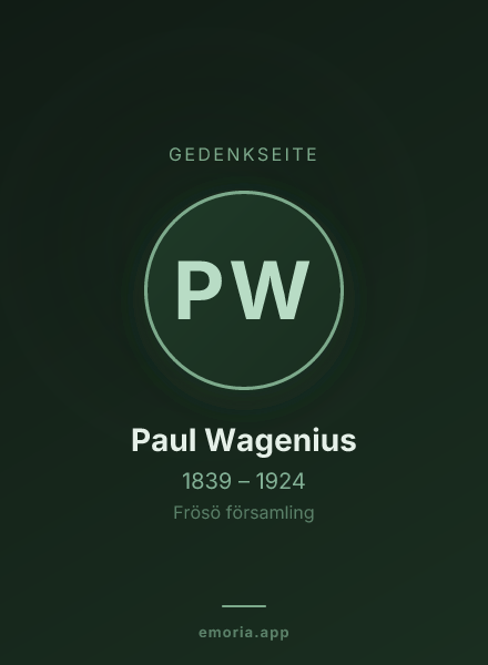 Gedenkportrait von Paul Wagenius