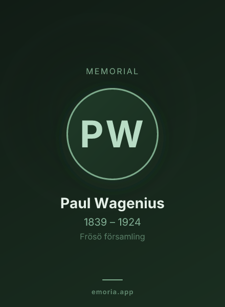 Memorial portrait of Paul Wagenius