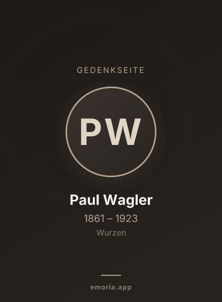 Gedenkportrait von Paul Wagler
