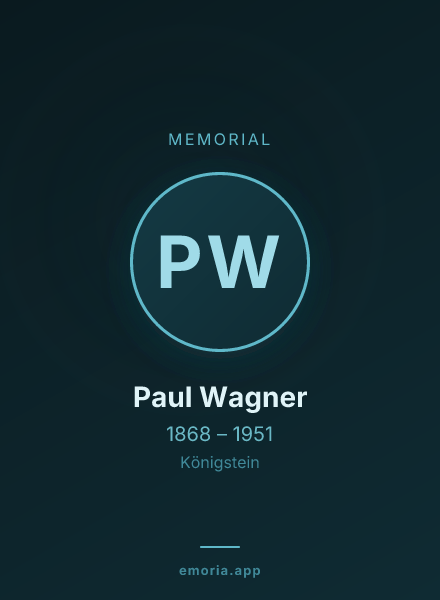 Memorial portrait of Paul Wagner