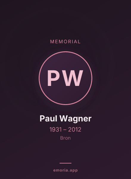 Memorial portrait of Paul Wagner