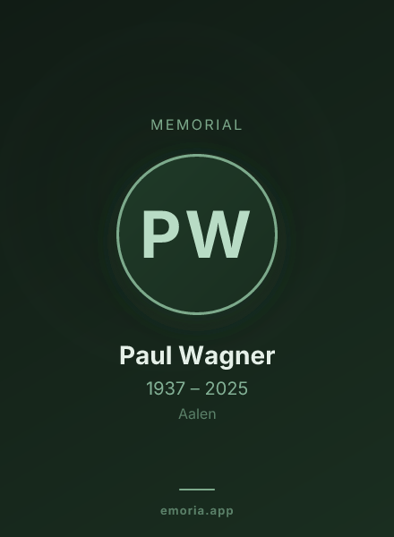 Memorial portrait of Paul Wagner