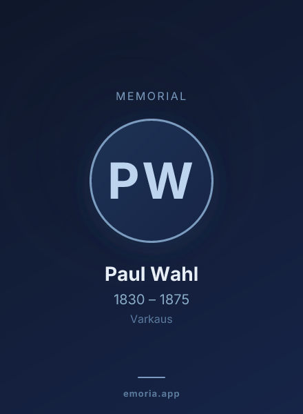 Memorial portrait of Paul Wahl
