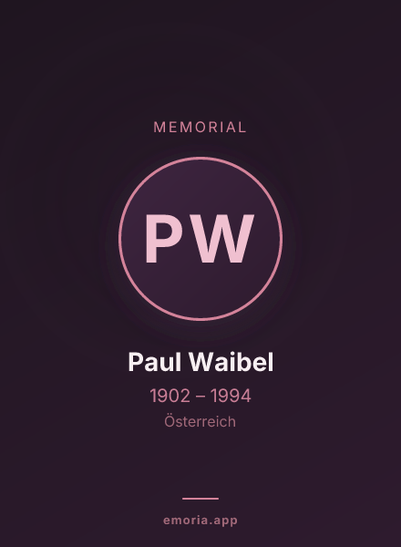 Memorial portrait of Paul Waibel