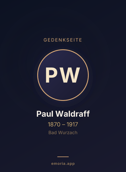 Gedenkportrait von Paul Waldraff
