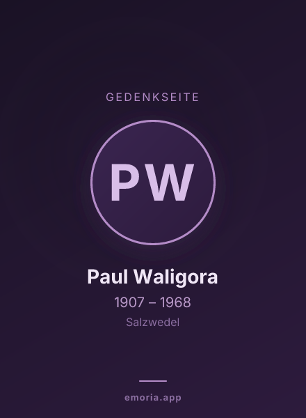 Gedenkportrait von Paul Waligora