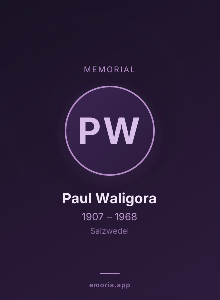 Memorial portrait of Paul Waligora