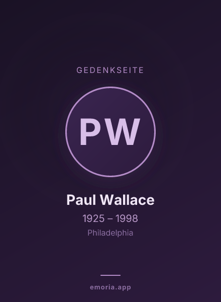 Gedenkportrait von Paul Wallace