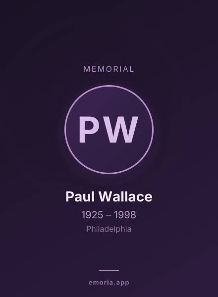 Memorial portrait of Paul Wallace