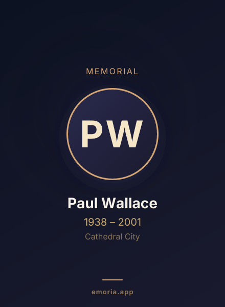 Memorial portrait of Paul Wallace