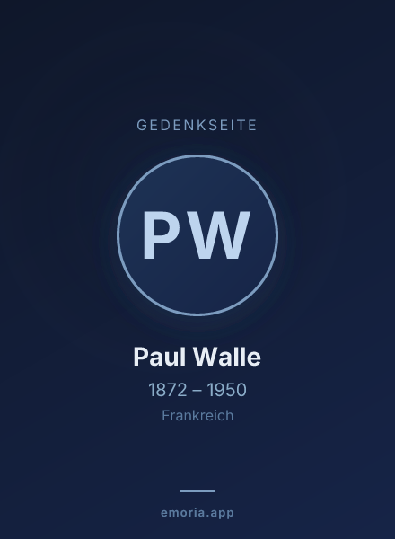 Gedenkportrait von Paul Walle