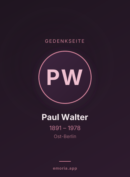 Gedenkportrait von Paul Walter