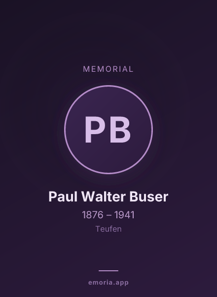 Memorial portrait of Paul Walter Buser
