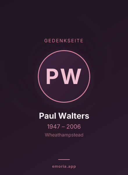 Gedenkportrait von Paul Walters