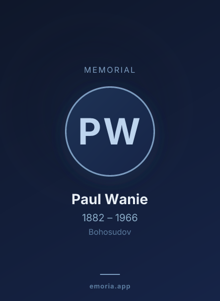 Memorial portrait of Paul Wanie