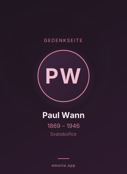 Gedenkportrait von Paul Wann