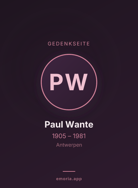 Gedenkportrait von Paul Wante