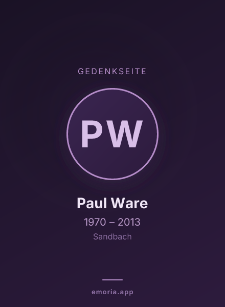 Gedenkportrait von Paul Ware