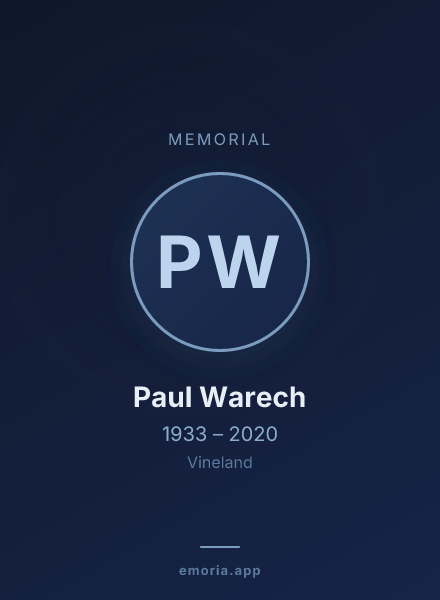 Memorial portrait of Paul Warech