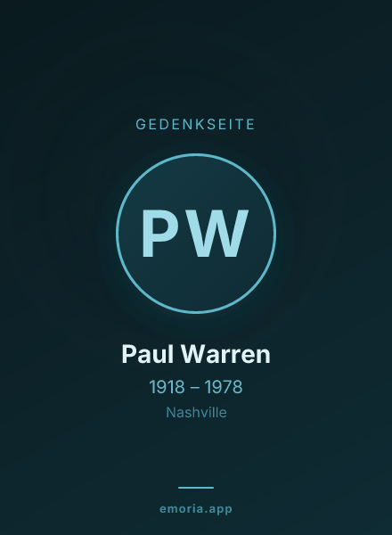 Gedenkportrait von Paul Warren