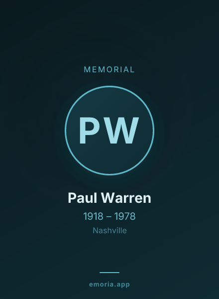 Memorial portrait of Paul Warren