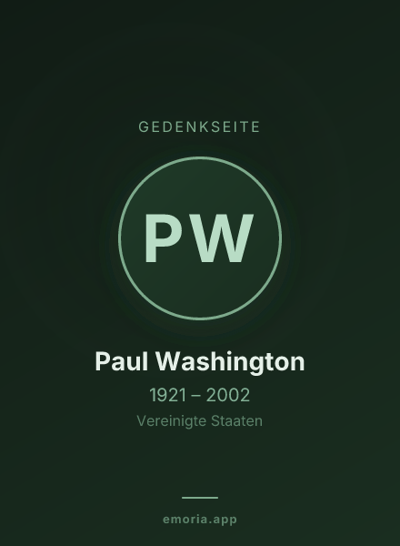 Gedenkportrait von Paul Washington