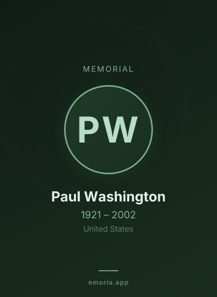 Memorial portrait of Paul Washington