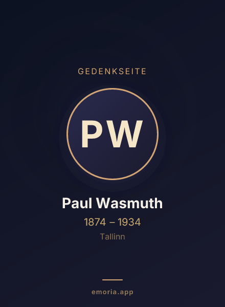 Gedenkportrait von Paul Wasmuth