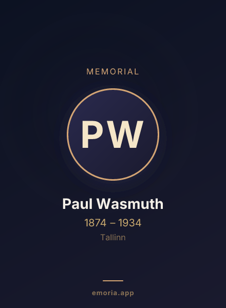 Memorial portrait of Paul Wasmuth