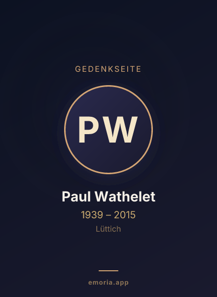 Gedenkportrait von Paul Wathelet