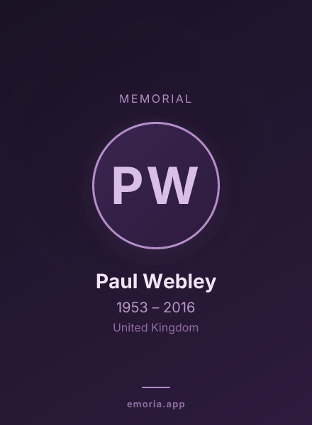 Memorial portrait of Paul Webley