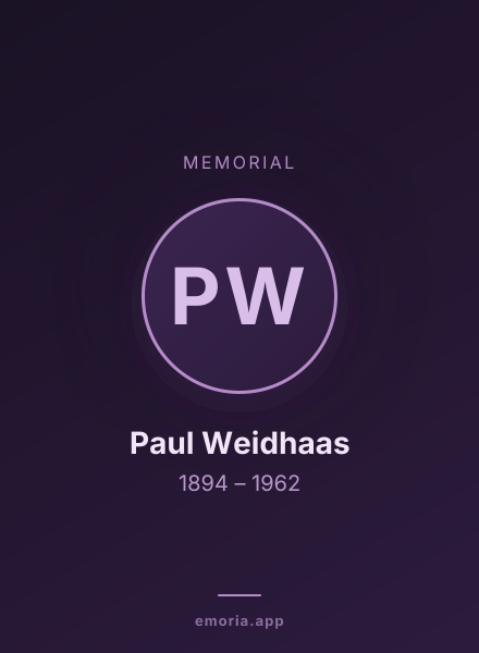 Memorial portrait of Paul Weidhaas