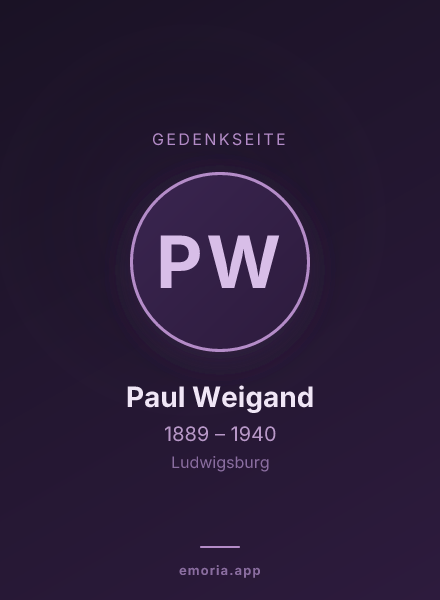Gedenkportrait von Paul Weigand