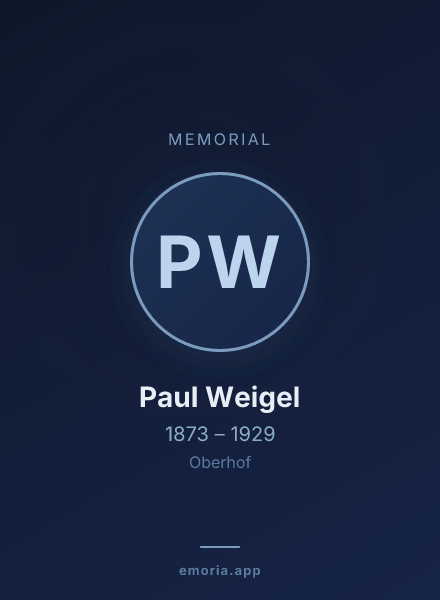 Memorial portrait of Paul Weigel